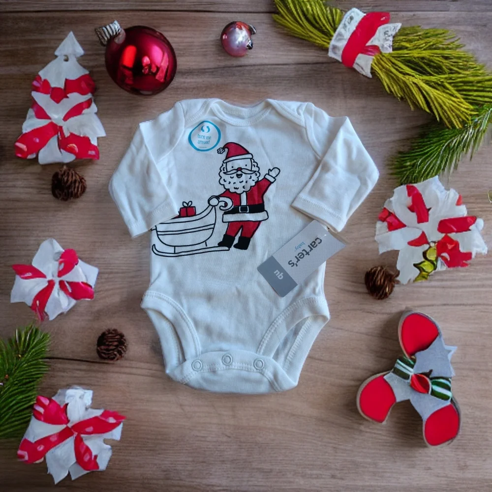 NWT Carter's Santa Christmas Onesie NB